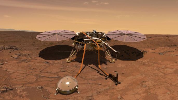 'Estoy en casa”, escribe la sonda InSight tras posarse con éxito en Marte (Video)