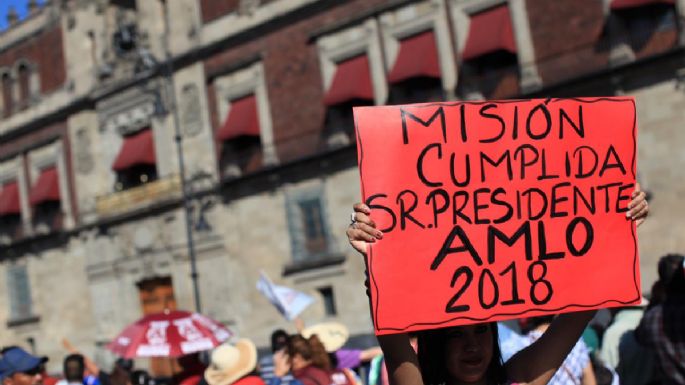 Celebran a López Obrador en el Zócalo (Fotogalería)