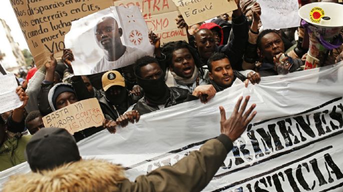 Escalan protestas en Madrid por la muerte de un joven senegalés