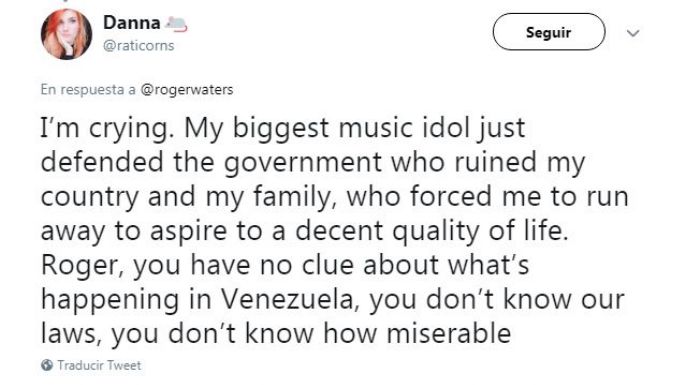 Roger Waters desata controversia por mensaje sobre Venezuela