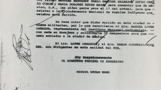 Para Miguel Nazar Haro, AMLO fue dirigente del Partido Comunista en Tabasco