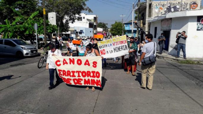 Marchan en Canoas, Colima, contra mineras y el proyecto Rufus 5