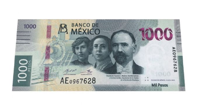 Francisco I. Madero, Hermila Galindo y Carmen Serdán, en el nuevo billete de mil pesos