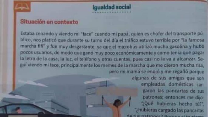 "Fifís" y "chairos" en libros de bachillerato de Puebla... para explicar "igualdad social"