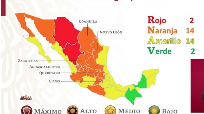 Chiapas, segundo estado en pasar a semáforo verde; seis estados, a punto del rojo