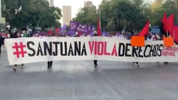 Avanza hacia el Zócalo la marcha contra la violencia hacia las mujeres