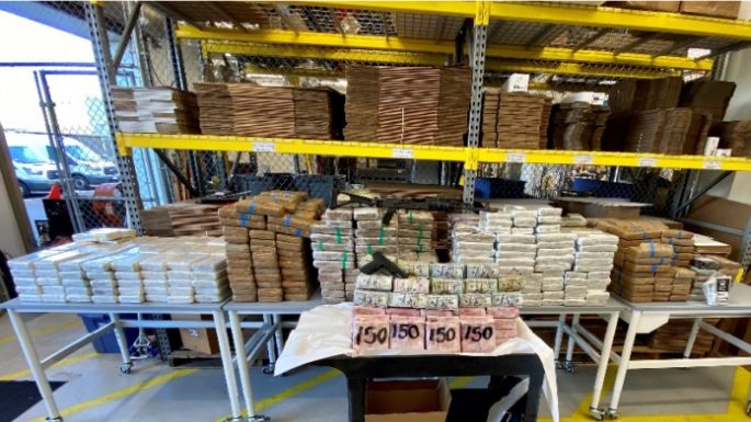 Golpe de la DEA al cártel de Sinaloa: incauta 685 kilogramos de cocaína y 3.5 mdd en efectivo