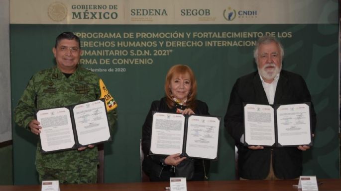 CNDH y Sedena firman histórico convenio para promover derechos humanos en el Ejército