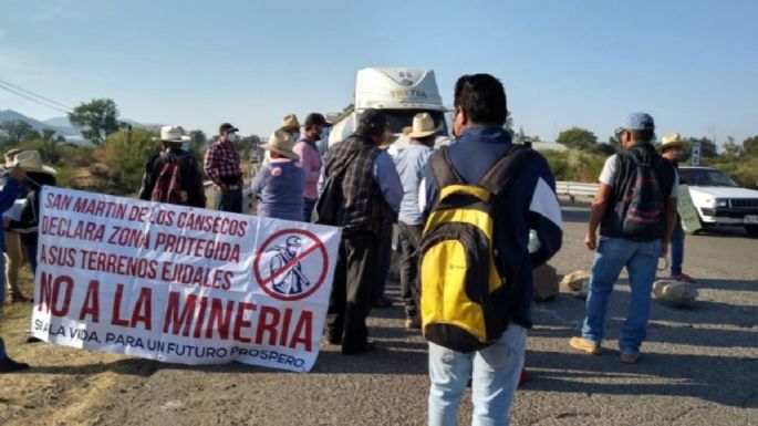Con bloqueo carretero, exigen negar la ampliación a proyecto de minera en Oaxaca