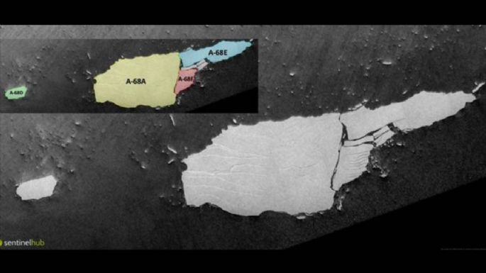 El iceberg colosal A-68A se rompe en pedazos