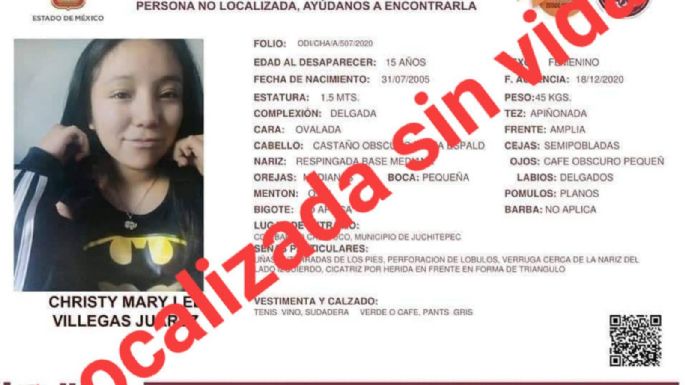 Hallan sin vida a Christy Mary, menor desaparecida en Edomex