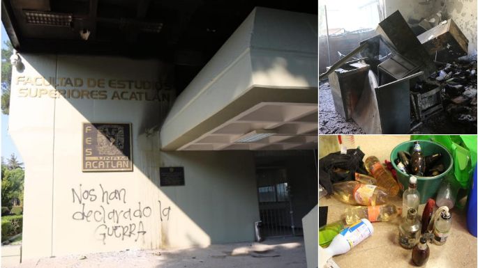 Incendian oficina de FES Acatlán: autoridades y colectivos feministas se acusan entre sí