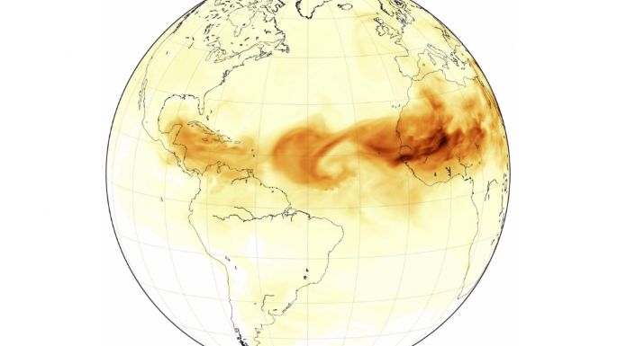 Nube de polvo proveniente del Sahara cubre la península de Yucatán