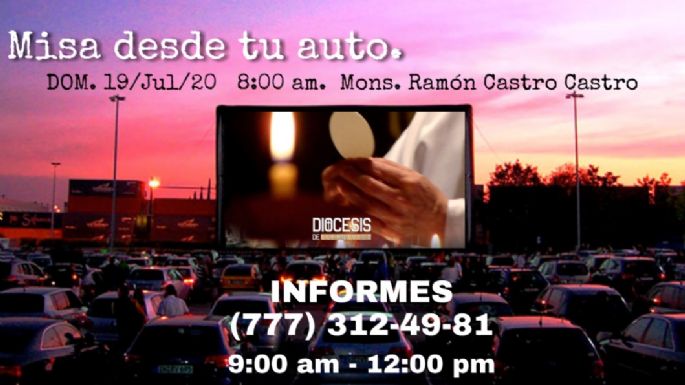 Diócesis de Cuernavaca celebrará misa… como en un auto cinema