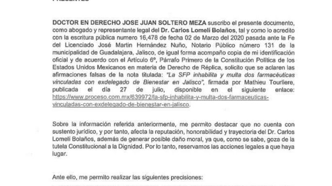 Acerca de "La SFP inhabilita y multa dos farmacéuticas vinculadas con exdelegado de Bienestar en Jalisco"