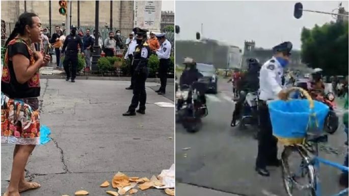 Policías le quitan su bicicleta a 'Lady Tacos de Canasta”; ciudadanos la recuperan