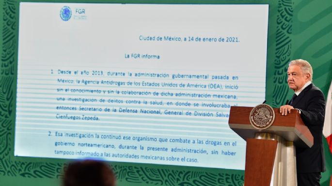 AMLO respalda resolución de la FGR en caso Cienfuegos: no se pueden fabricar delitos, dice