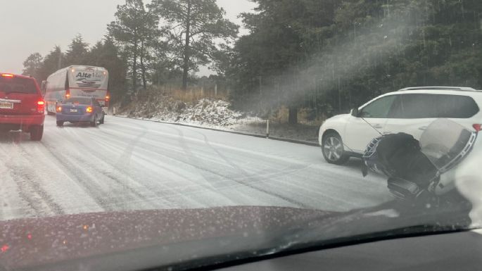 Se registra granizada en la México-Cuernavaca y provoca varios choques