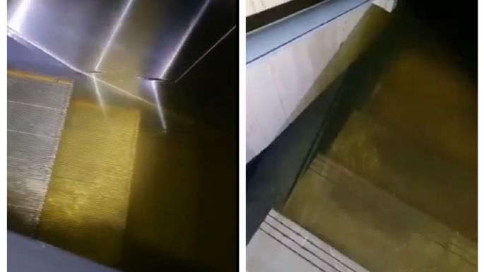 La estación Balbuena del Metro se inunda con aguas negras (Video)
