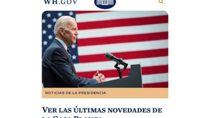 Página web de la Casa Blanca reactiva sección en español tras salida de Trump