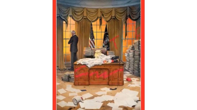 Time dedica su primera portada del año a Joe Biden con la Oficina Oval hecha un desastre