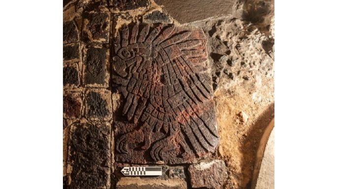 Otro hallazgo en Templo Mayor: un bajorrelieve con la imagen de un águila real