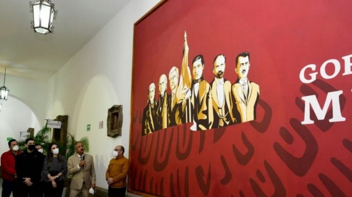 Develan en Culiacán mural de la 4T con imagen de AMLO