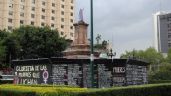 Exigen a Sheinbaum mantener antimonumenta de Mujeres que Luchan en la glorieta de Colón