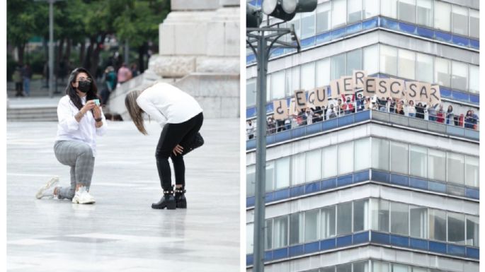 La diseñadora @FherVal propone matrimonio a su novia desde la Torre Latinoamericana