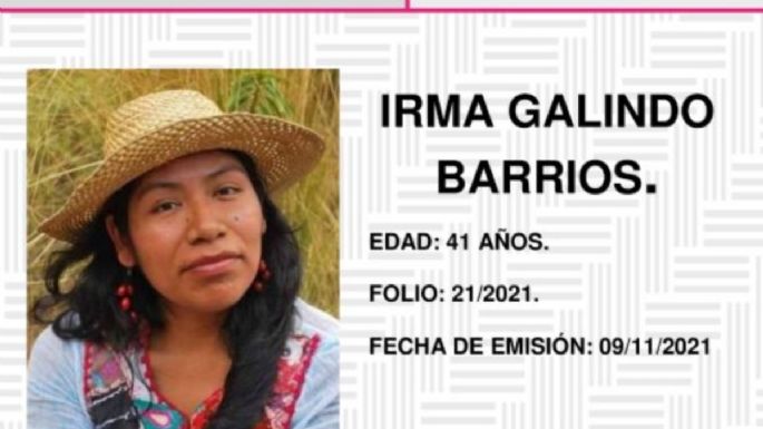 Emiten alerta rosa por desaparición de la ambientalista oaxaqueña Irma Galindo