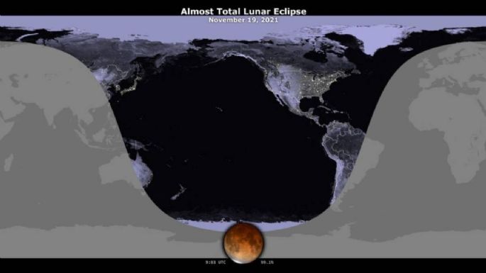 El eclipse lunar parcial más largo en siglos llega con la luna llena