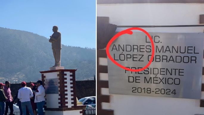 Morenistas develan estatua de AMLO en Atlacomulco, cuna del priismo