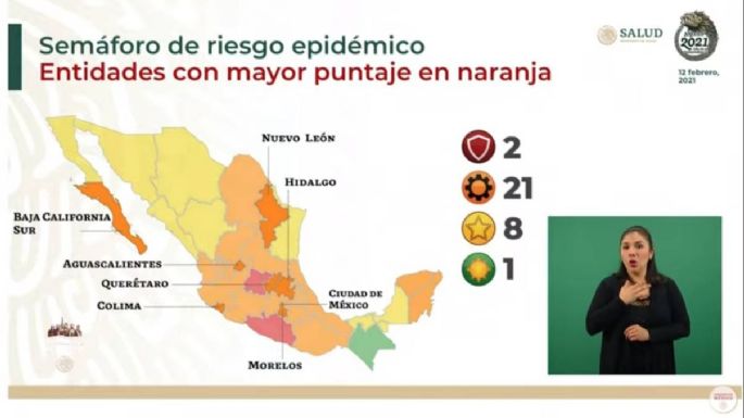 Así quedó el semáforo del 15 al 28 de febrero: sólo dos estados en rojo y Chiapas vuelve al verde