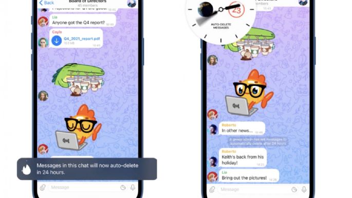 Telegram permite ahora la eliminación automática de mensajes en cualquier chat. Así es como funciona