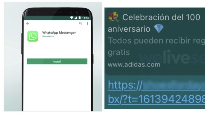 Defraudan en WhatsApp con falsos regalos de Adidas. Así es como operan