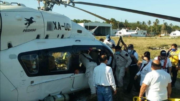 Un helicóptero sufre accidente en Dos Bocas, Tabasco; hay 5 lesionados