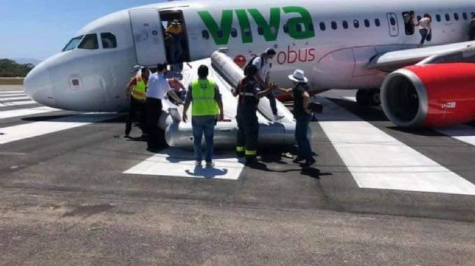 Falla tren de aterrizaje de un avión de Viva Aerobús al intentar despegar