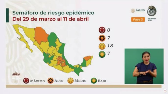 Así quedó el semáforo del 29 de marzo al 11 de abril: Jalisco y otras seis entidades están en verde