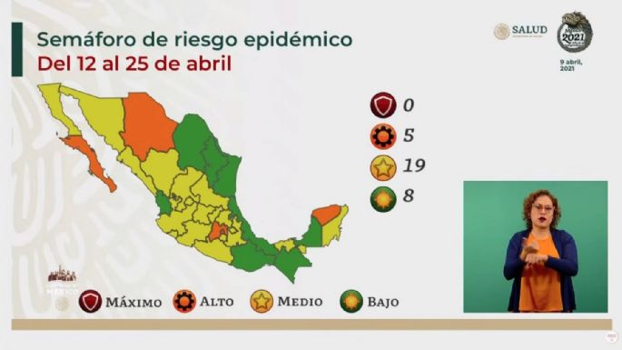 Así quedó el semáforo del 12 al 25 de abril: Nuevo León y Oaxaca pasan a verde