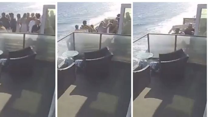 Se desploma un balcón con 15 personas en playa Malibú, California (Video)