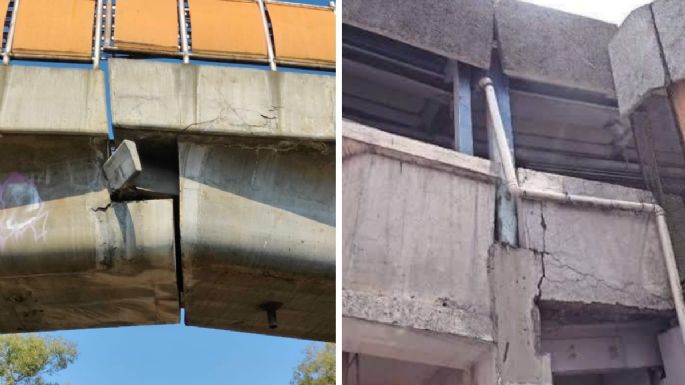 Circulan en redes fotos de otras estaciones del Metro con estructuras dañadas