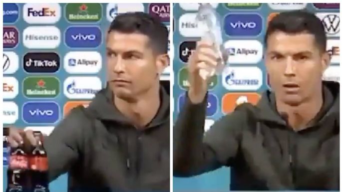 Cristiano Ronaldo sustituye la Coca-Cola por agua y le aplauden en redes