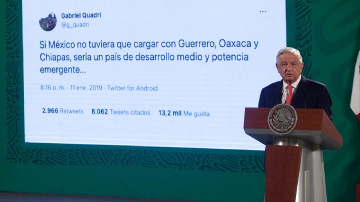 AMLO exhibe a Quadri por critica a estados pobres y dice: hay que superarse, no aspirar a ser fifí