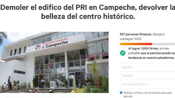 Llevan a Change.org petición para demoler sedes del PRI y CTM en Campeche