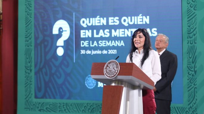 AMLO inaugura la sección "Quién es quién en las mentiras de la semana" y presenta a Ana Elizabeth García Vilchis como su encargada