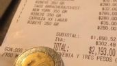 Consumen dos mil pesos en un restaurante y dejan sólo siete pesos de propina