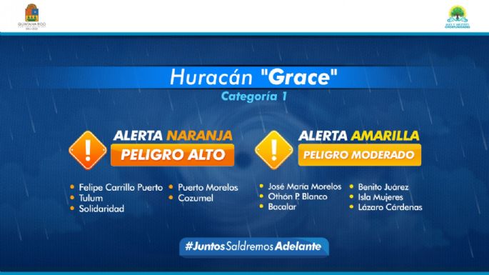 Quintana Roo suspende labores y aplica Ley Seca por huracán "Grace"