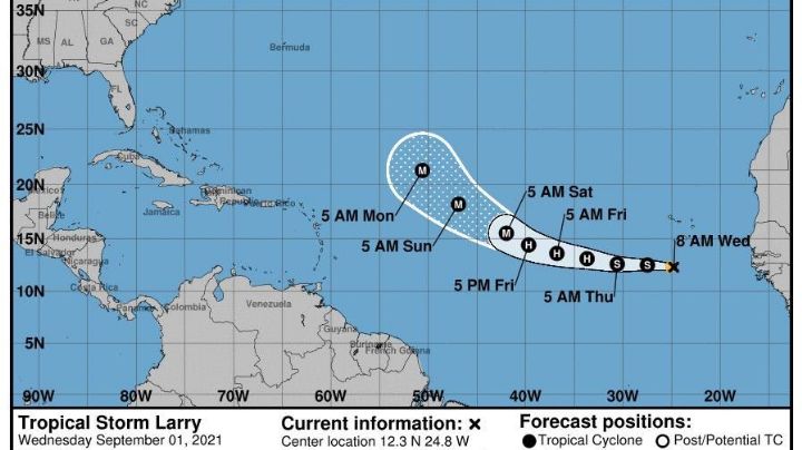 "Larry" se convierte en huracán categoría 1