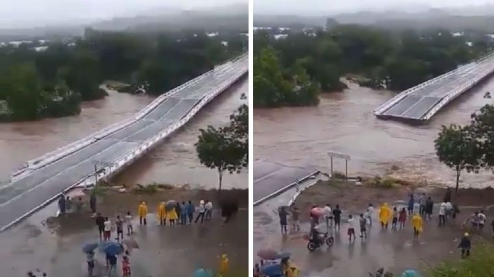 "¡Valió queso!", así fue el colapso del puente El Quelite tras el paso de "Nora"