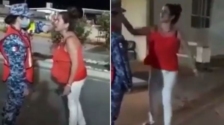 Embarazada ofende y cachetea a una soldado en un puesto militar de Sonora